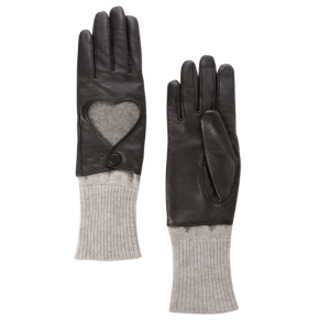 (W) Vivienne Westwood Open Heart Layered Gloves Black