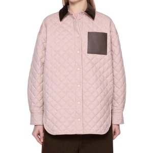 Corduroy Collar Leather Pocket Quilted Jacket 