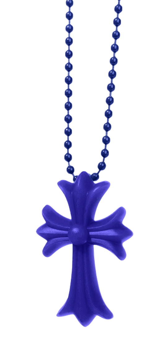 Chrome Hearts Silichrome CH Cross Pendant Dark Blue 2025