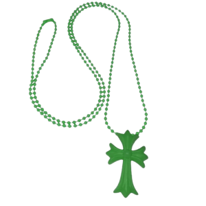Chrome Hearts Silichrome CH Cross Pendant Green