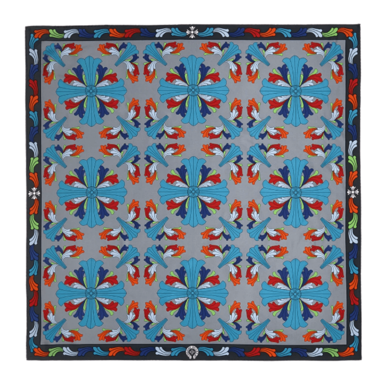 Chrome Hearts Ceiling Scarf Gray Twill Multicolor