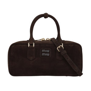 Miu Miu Arcadie Suede Bag Dark Brown