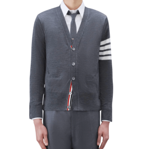 MERINO WOOL 4-BAR CLASSIC V-NECK CARDIGAN