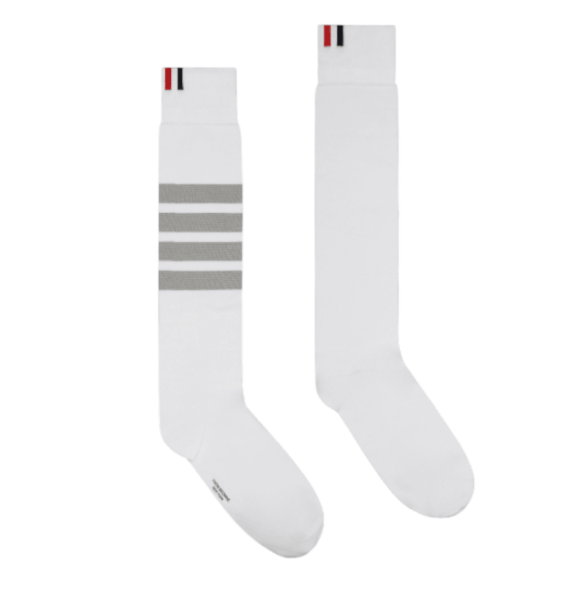 26SS Cotton 4-Bar Mid-Calf Socks - white
