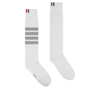 26SS Cotton 4-Bar Mid-Calf Socks - white
