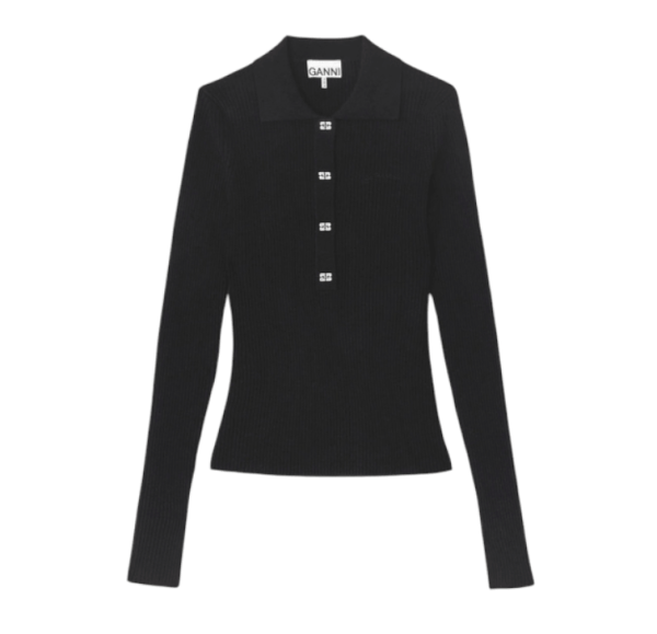 FINE SEQUIN KNITTED POLO 