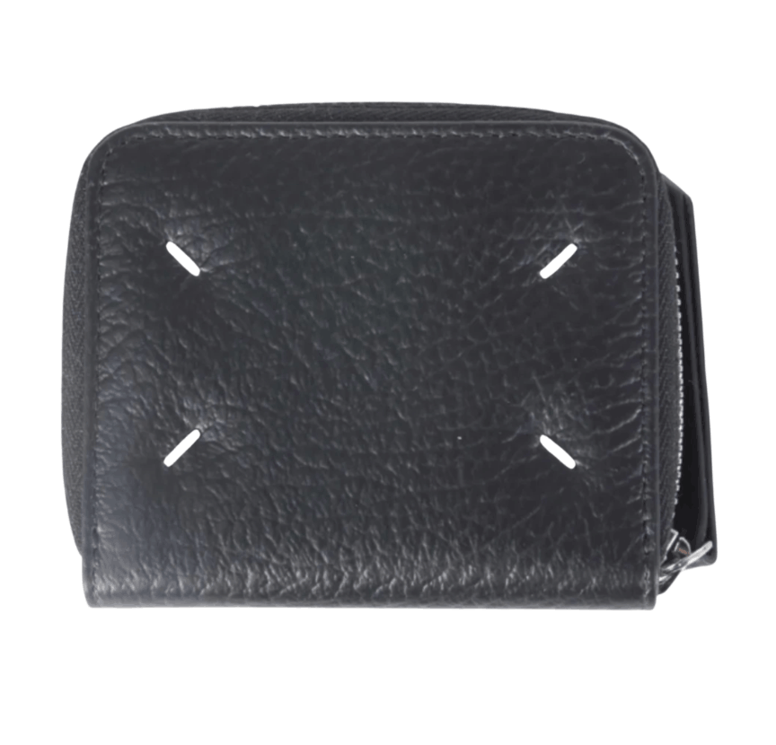Maison Margiela Zip Around Leather Wallet Black