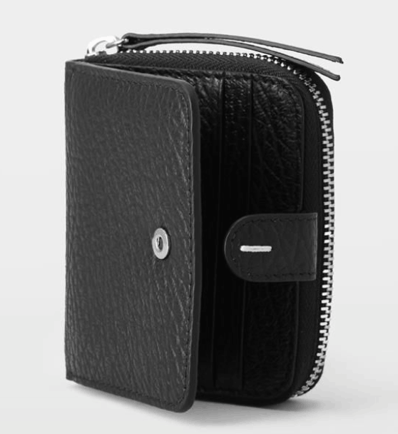 Maison Margiela Zip Around Leather Wallet Black