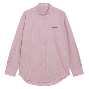 Oversized Pink Striped Poplin Shirt 