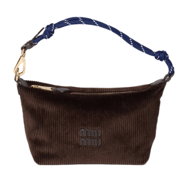 Miu Miu Corduroy Pouch Ebony Baltic Blue