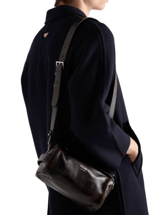 Prada Leather Shoulder Bag Black