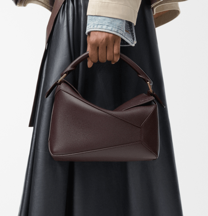 Small Puzzle Edge bag in soft grained calfskin Brown