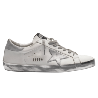 Golden Goose Superstar White Silver Heel Tab Sneakers