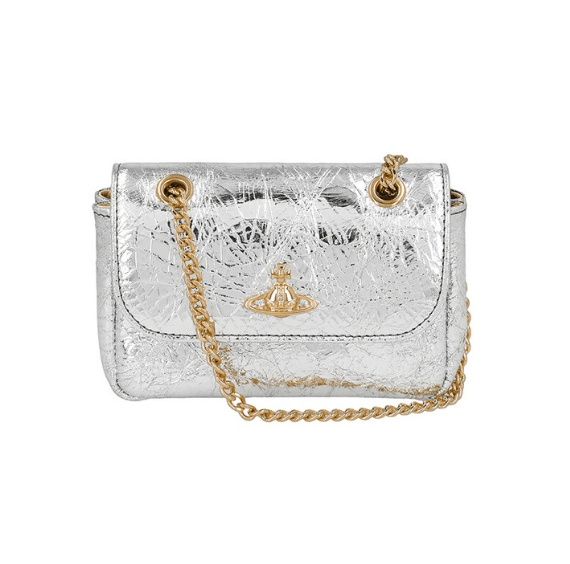Vivienne Westwood Small Crossbody Bag with Chain Silver