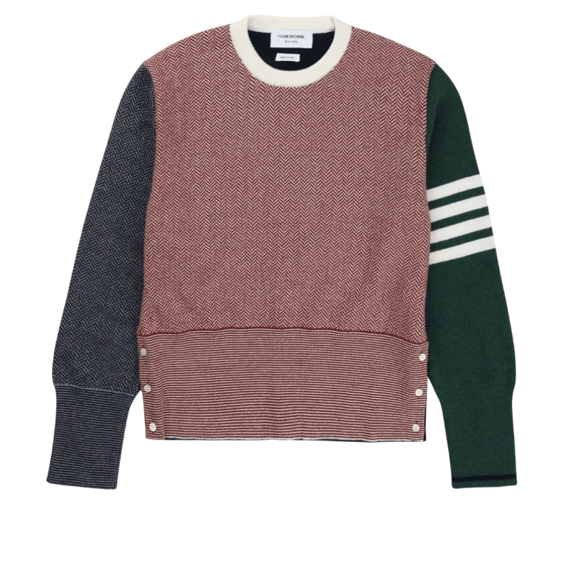 Funmix Herringbone Classic Crewneck Knit - Seasonal Multi 