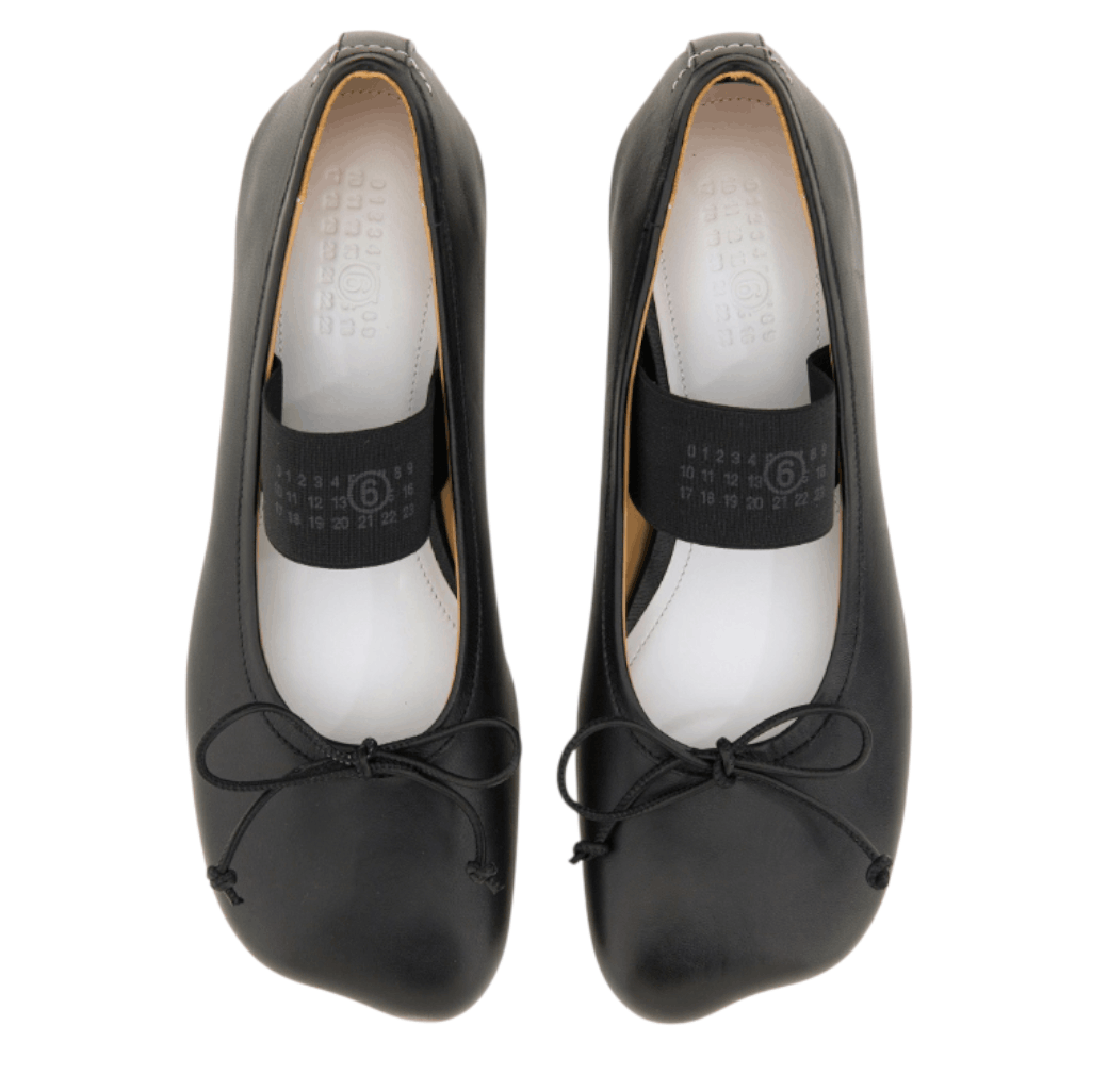 (W) MM6 Maison Margiela Anatomic Numeric Ballerinas Black