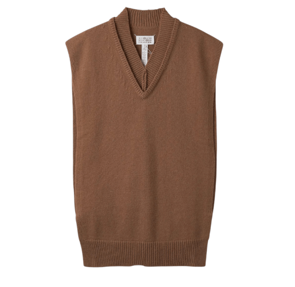 Maison Margiela V neck gilet - Brown 