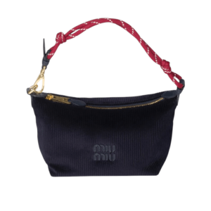 Navy Blue/amaranth Corduroy Pouch 