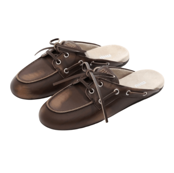 Leather Lace-Up Mules