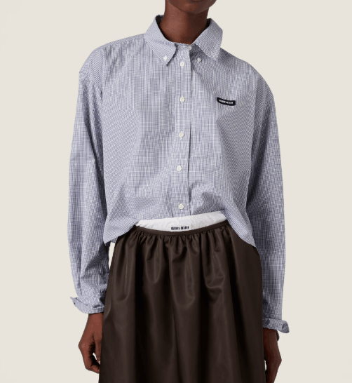 (W) Miu Miu Poplin Shirt Navy