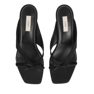Bow Satin Sandals black