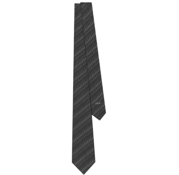 Dior Oblique Trio Tie Silk Black
