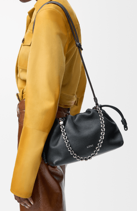  Medium Flamenco Pulse in Fine Grain Calfskin Black