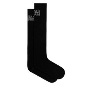 MM6 Maison Margiela Jacquard logo knee-high socks black