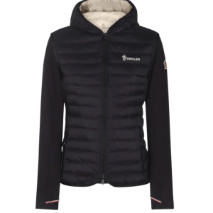 (W) Moncler Padded Zip-Up Cotton Hoodie Black - 25SS