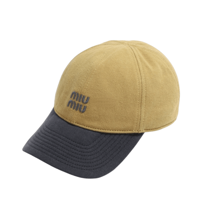 (W) Miu Miu Drill Baseball Cap Topaz Anthracite