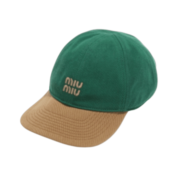 (W) Miu Miu Drill Baseball Cap Billiard Cork