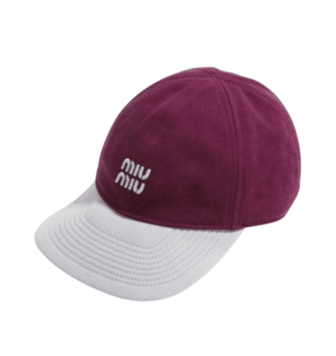 (W) Miu Miu Drill Baseball Cap Cerise Cloud
