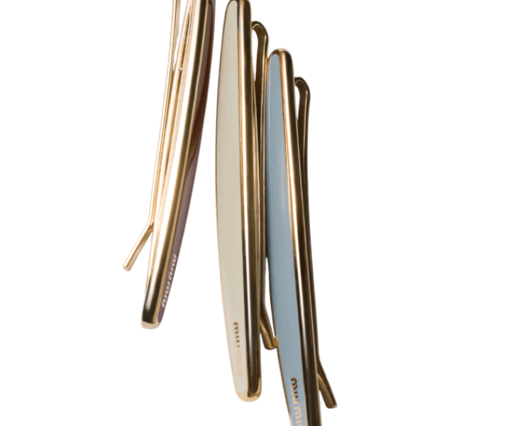 Dahlia / Sky Blue / Talc Enamel Metal Hair Clip