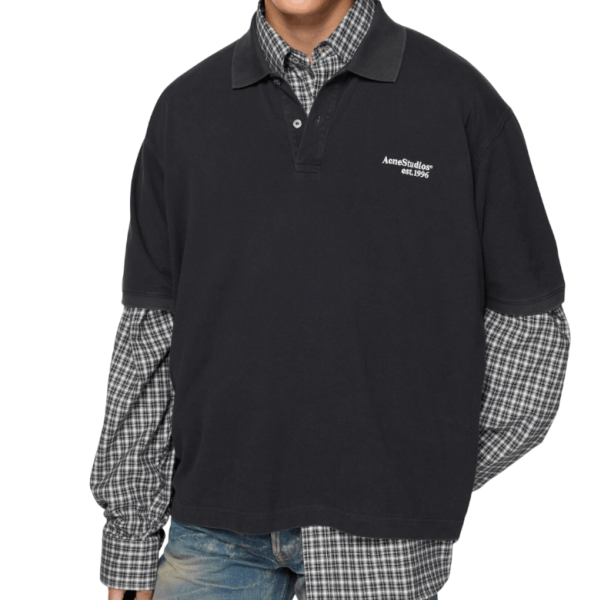 Washed logo polo - Black