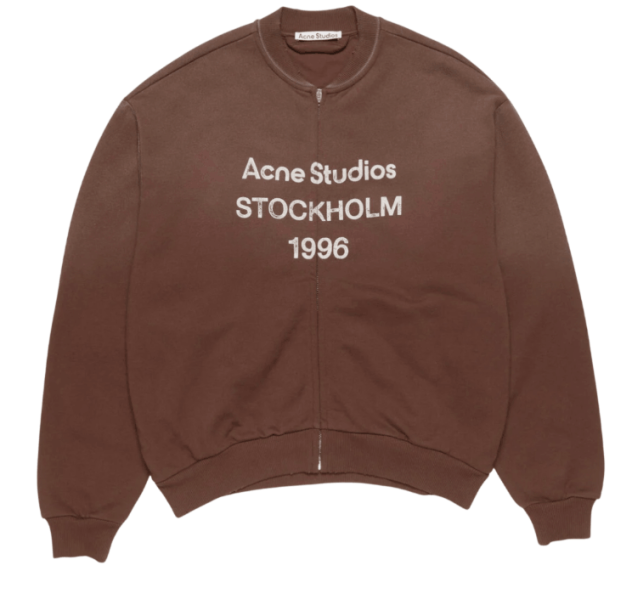 Washed zip-up cardigan Chocolate brown