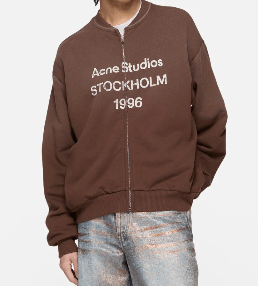 Washed zip-up cardigan Chocolate brown