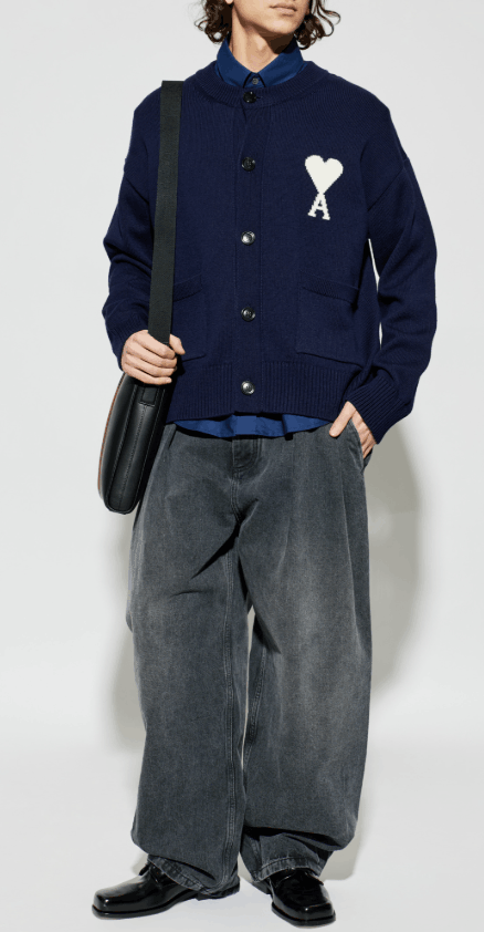 Ami Alexandre Mattiussi Cardigan with logo 