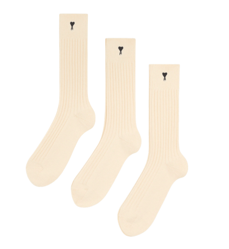 OFF WHITE White Cotton Three Pack Ami De Coeur Socks