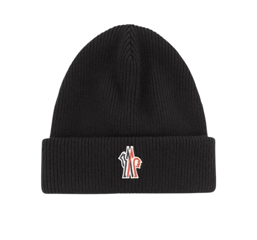 Moncler Logo Embroidered Beanie Black 