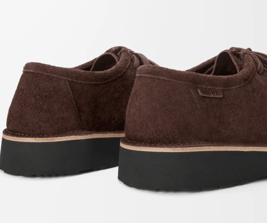 Faro lace-up in suede calfskin Brown