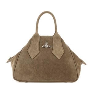 Dove grey suede small Yasmine handbag 