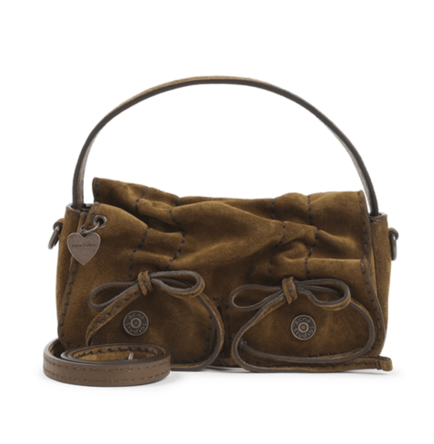 (W) Acne Studios Multipocket Suede Micro Bag Cognac Brown