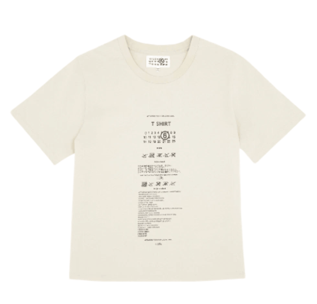 (W) MM6 Maison Margiela Cotton Jersey T-Shirt Chalk White