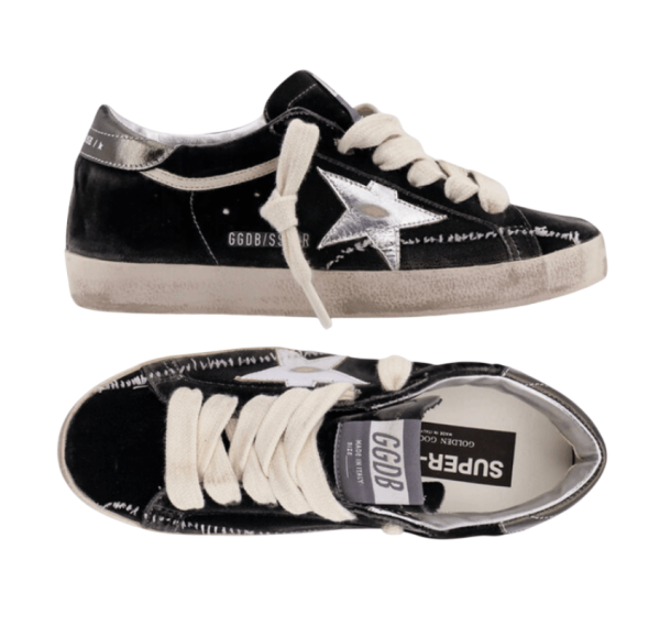 Golden Goose Velvet Super Star Sneaker Dark Grey & Silver