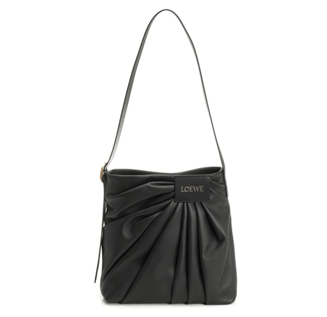 LOEWE Draped Leather Tote Bag Black