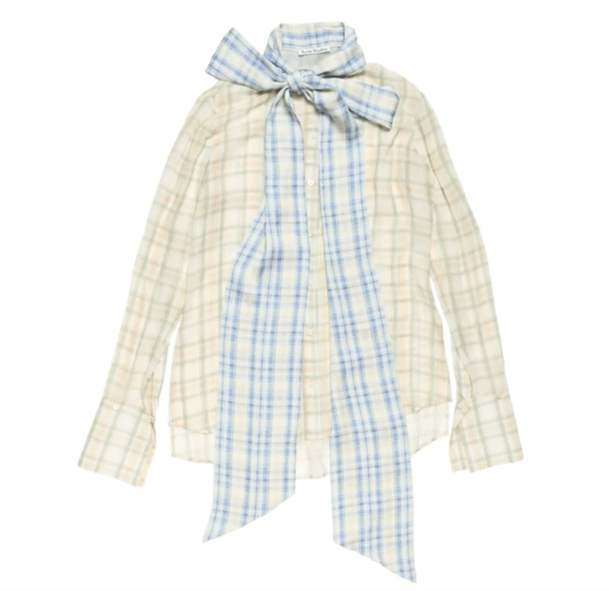 Acne Studios - Silk blouse with scarf - Green/orange