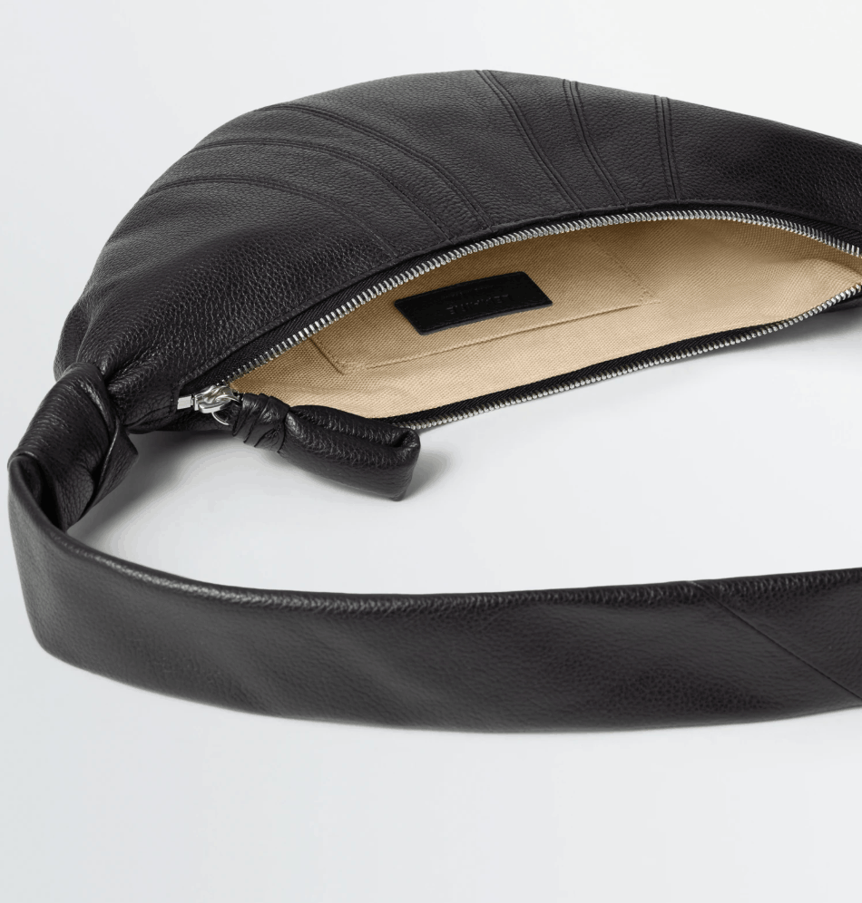 Lemaire Small Croissant Bag Soft Grained Leather Black