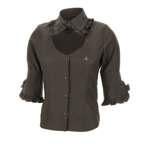 Vivienne Westwood Toulouse Frill Striped Shirt - Brown 
