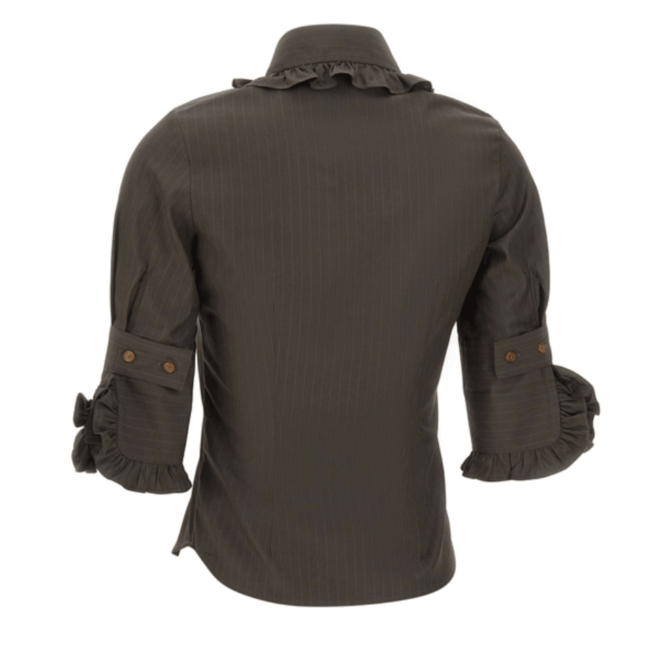Vivienne Westwood Toulouse Frill Striped Shirt - Brown 