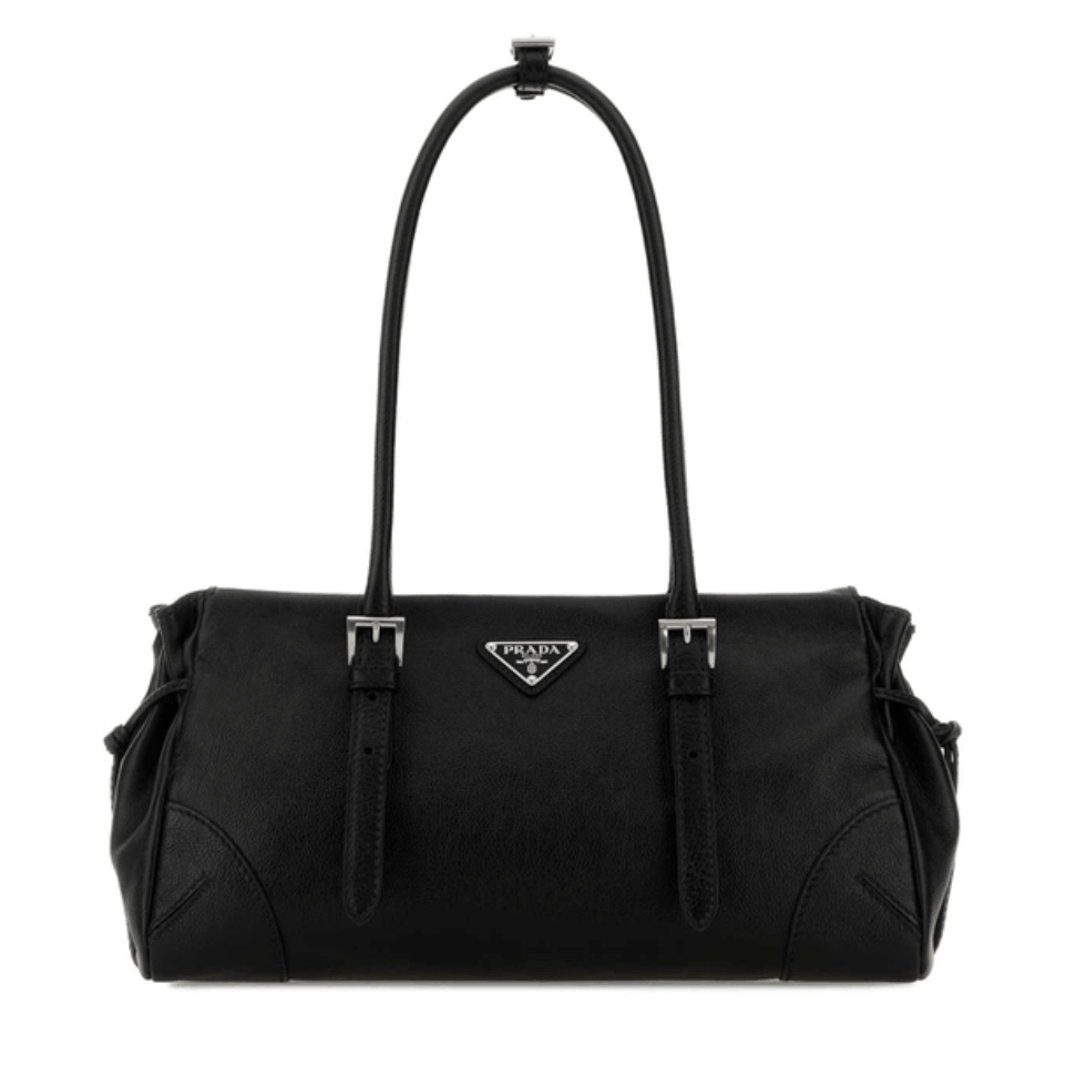 Black Leather Medium Prada Bonnie Shoulder Bag